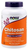 NOW FOODS Chitosan - Chitozan 500 mg + Chrom 100 mcg (240 kaps.)