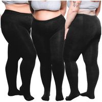 Rajstopy Ocieplane Damskie Grube Plus Size Czarne Ciepłe Zimowe 2XL/3XL