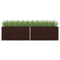 Podwyższona donica, brązowa, 320x80x77 cm, galwanizowana stal