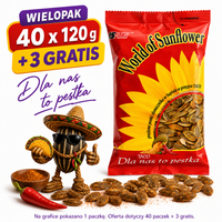 Słonecznik prażony120g z przyprawą TACO 40szt. + 3 GRATIS!