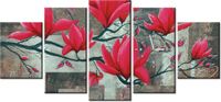 70CM 150CM ZEGAR 5 ELEM FUKSJOWA MAGNOLIA DRUK OBRAZ