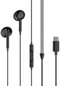 SŁUCHAWKI PRZEWODOWE DOUSZNE CZARNE TYP-C DOKANAŁOWE AUDIO