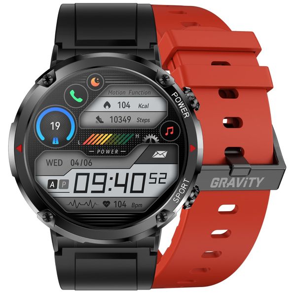 smartwatch gravity gt21-6 + czerwony pasek silikonowy zdjęcie 1