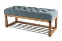 Ławka Pikowana Emra Wood LPP-4 Stelaż Naturalny  Popielaty 70 cm