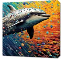 Obraz 60x60cm Delfin w Palecie Barw