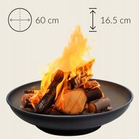 PALENISKO OGRODOWE ROMA 60 CM DO OGNISKA GRILLA KOCIOŁKA STALOWE CZARNE