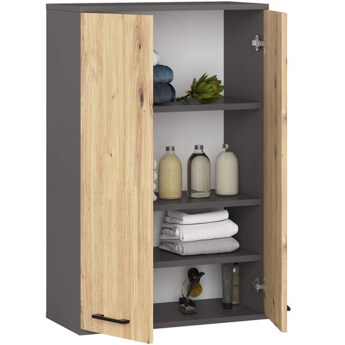 SZAFKA WISZĄCA FIN H934 W64 2D GRAFIT SZARY/DĄB ARTISAN na Arena.pl