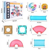 KLOCKI MAGNETYCZNE 3D ŚWIECĄCE KONSTRUKCYJNE EDUKACYJNE TOR KULKOWY 125EL