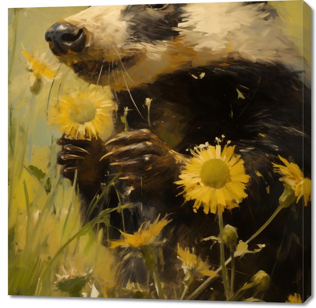 Obraz 100x100cm Łąka w Oczach Borsuka zdjęcie 1