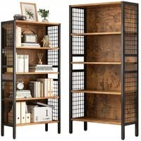 REGAŁ INDUSTRIALNY STOJĄCY DREWNIANY PÓŁKA NA KSIĄŻKI SOLIDNY RETRO