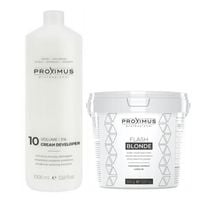 PROXIMUS Zestaw Rozjaśniacz do włosów FLASH BLONDE + Emulsja oxydant 3%