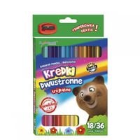 kredki trójkątne dwustronne 18szt + temperówka bambino  4957