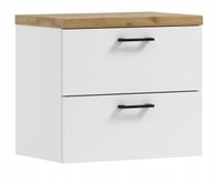 Szafka łazienkowa wisząca LUNA 60 biały/dąb craft złoty (W3)