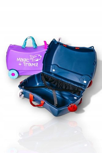 Walizka kabinowa dla dzieci jeżdżąca podróżna jeździk MAGIC TRAVEL HOLIDAY na Arena.pl