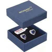 PIĘKNE KOLCZYKI SREBRNE 925 CYRKONIE Z SZAFIREM