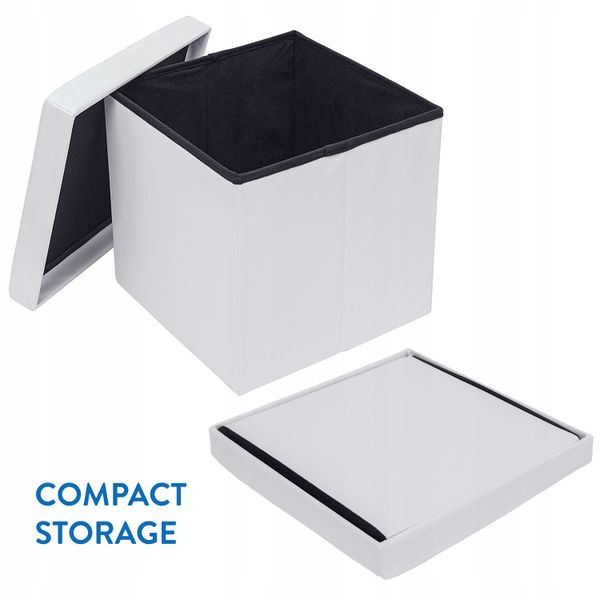 Tatkraft Blanc składany puf ze schowkiem WYPRZEDAŻ zdjęcie 6