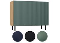 KOMODA KAMA 2 DRZWI SLIM ARTISAN/ZIELEŃ KOMPLET