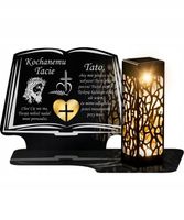 Znicz Solarny Ażurowy LED XL Premium Elegancka Księga ze Złotym