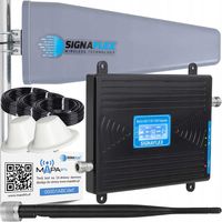 MOCNY WZMACNIACZ SYGNAŁU GSM 3G 4G LTE BLACK LCD + 2x GRZYBEK