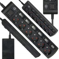 Listwa zasilająca z wyłącznikiem przedłużacz 2m 6 gniazd osobne wyłączniki