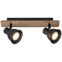 Plafon LAMPA sufitowa MAC 5903 Rabalux skandynawska OPRAWA metalowe reflektorki regulowane drewno czarne