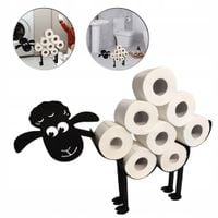 Stojak na papier toaletowy MORE&DECO czarny metalowy owca na 8 rolek