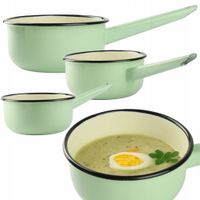 RONDEL 1,5L EMALIOWANY GŁADKI SELEDYNOWY GARNEK RONDELEK TRADYCYJNY