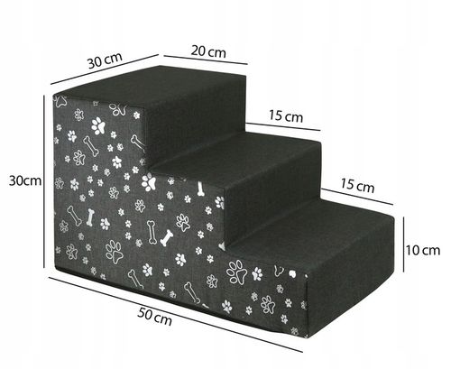 SCHODKI SCHODY DLA PSA RAMPA PODEST STABILNE 30 cm 3 STOPNIE na Arena.pl
