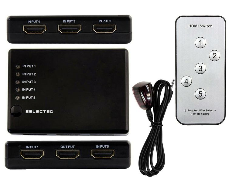 Switch HDMI 5x1 + pilot ROZGAŁĘŹNIK przejściówka zdjęcie 4
