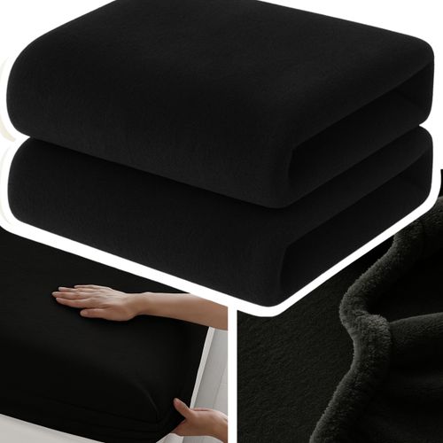 PRZEŚCIERADŁO Z GUMKĄ 140x200 PLUSZOWE POLAROWE MIŚ MIĘKKIE CIEPŁE CZARNY na Arena.pl