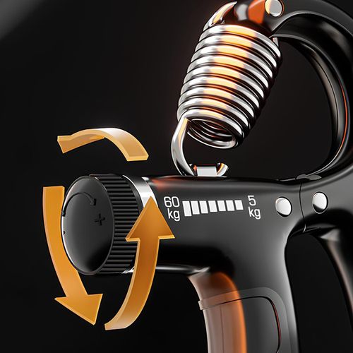 ŚCISKACZ DO RĄK DŁONI TRENING CHWYTU REGULOWANY OPÓR Z LICZNIKIEM 5-60 kg na Arena.pl