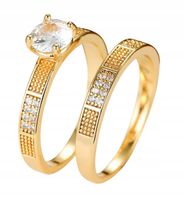 Złote OBRĄCZKI ŚLUBNE STAL Para POZŁACANE r.17/19