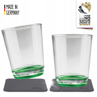 Magnetyczne szklanki Silwy zielone 250 ml 2 szt. + 2 nano-żelowe podkładki