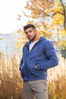 Bluza męska z kapturem chabrowa Asman Rozmiar - S