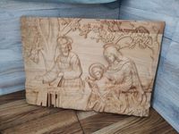 Płaskorzeźba drewniana obraz rocznica Święta Rodzina I prezent ślub 60 cm