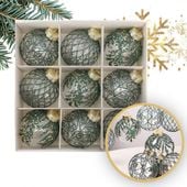 komplet bombek bożonarodzeniowych 9 szt. opakowaniu białe średnica 8cm b