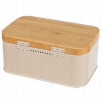 BEŻOWY Chlebak JEDNOCZĘŚCIOWY Solidny Duży Chlebak STAL WĘGLOWA 30x18x14cm