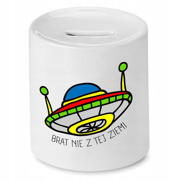 Skarbonka Dla Brata Nie Z Tej Ziemi Prezent Z Nadrukiem Ze Zdjęciem zdjęcie 1