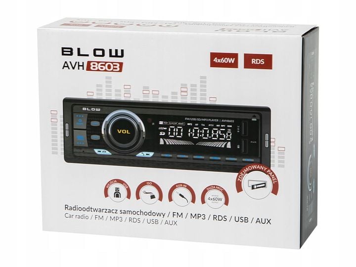RADIO SAMOCHODOWE BLUETOOTH 1-DIN RDS USB AUX SD PILOT ODŁĄCZANY PANEL zdjęcie 9
