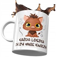 Kubek Śmieszny Zabawny Loszki Przy Mnie Kwiczy Z Nadrukiem Ze Zdjęciem
