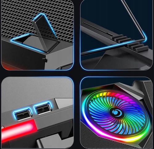 PODSTAWKA PODKŁADKA CHŁODZĄCA POD LAPTOPA PODŚWIETLANA + UCHWYT NA TELEFON na Arena.pl