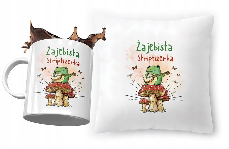 Zestaw Dla Striptizerki Poduszka + Kubek Prezent Z Nadrukiem Ze Zdjęciem zdjęcie 1