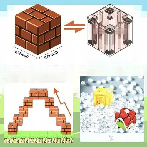 KLOCKI MAGNETYCZNE SZEŚCIANY DLA DZIECI 1 LUDZIK 100 KLOCKÓW POMYSŁ ZESTAW na Arena.pl