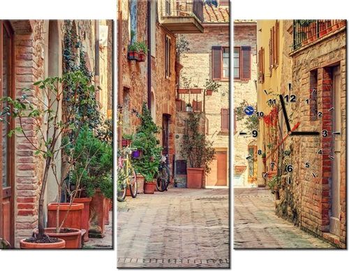 90CM 70 ZEGAR 3 ELEM STARA ALEJKA TOSKANII SCIENNY DRUK na Arena.pl