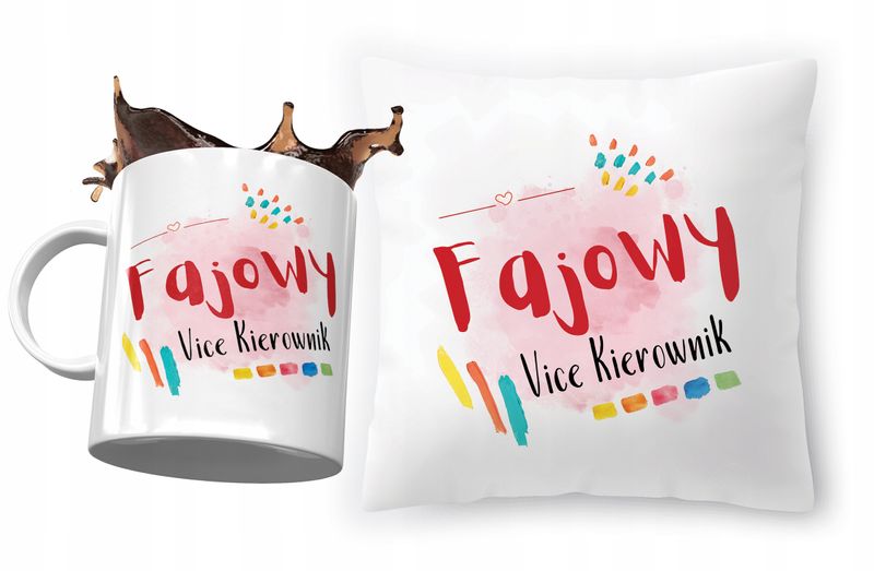 Zestaw Dla Vice Kierownika Poduszka + Kubek Z Nadrukiem Ze Zdjęciem zdjęcie 1