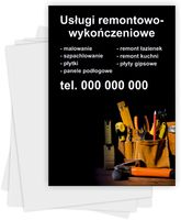 ulotki A6 reklamowe firmowe 100 szt USŁUGI REMONTOWO WYKOŃCZENIOWE