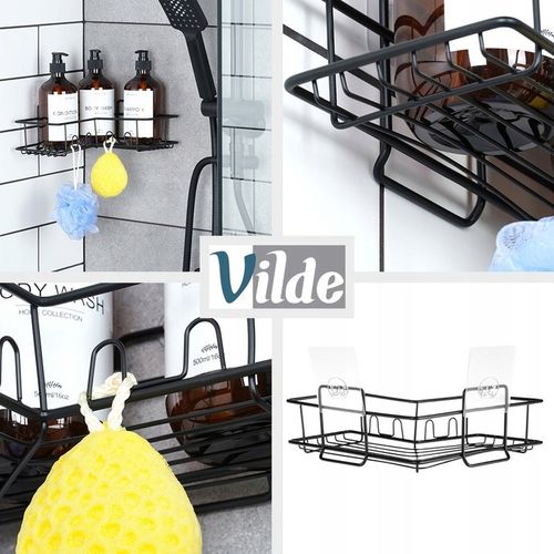 Półka ŁAZIENKOWA przyklejana samoprzylepna pod prysznic kosmetyki akcesoria na Arena.pl