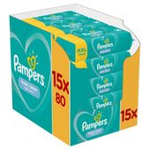 Pampers Fresh Clean Chusteczki nawilżane dla dzieci 15 opakowań = 1200 szt