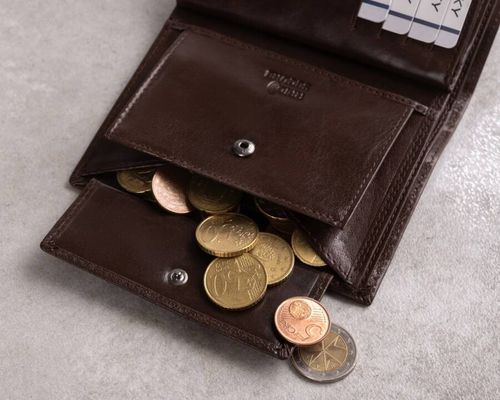 elegancki portfel męski ze skóry naturalnej, bez zapięcia - rovicky na Arena.pl