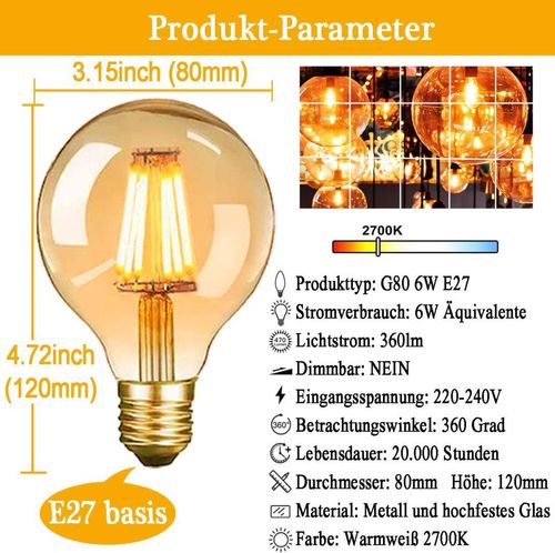 Żarówka Led E27 Ozdobna 6Szt. Edison na Arena.pl